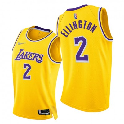 Nike Los Angeles Lakers #2 Wayne Ellington Men's 2021-22 75th Diamond Anniversary NBA Jersey Gold Men's